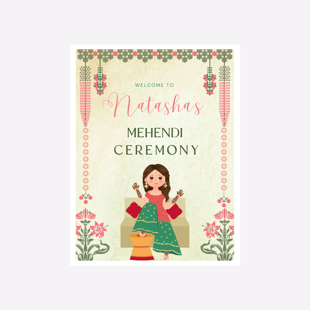 Mehendi Welcome Sign